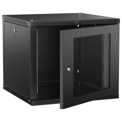 LINEA W Шкаф настенный 9U 600х600мм дверь перфорированная черный 2.0