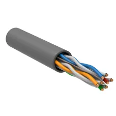Витая пара U/UTP кат 6 4х2х24AWG LSZH нг(А)-HF серый (305м) РФ/Т