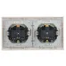 BRITE Комплект 1-местная с заземлением с защитными шторками и крышкой 16А IP44 2 штуки в сборе с двойной рамкой РСбш10-3-44-БрБ белый