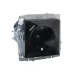BRITE Розетка 1-местная с заземлением с защитными шторками 16А с USB A+C 18Вт РЮш11-1-БрЧ черный