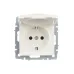 BRITE Розетка 1-местная с заземлением с защитными шторками и крышкой 16А IP44 РСбш10-3-44-БрЖ жемчуг