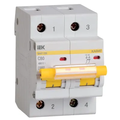 Авт.выкл. ВА 47-100 2Р 80А 10 кА х-ка С ИЭК