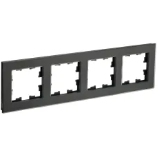 BRITE Рамка 4-местная РУ-4-2-Бр стекло черный матовый