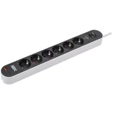 Фильтр сетевой СФ-06К 16А USB A+C 20Вт 3м 3х1,5мм2 черный
