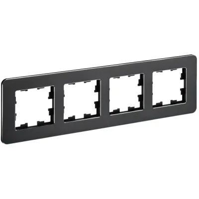 BRITE Рамка 4-местная РУ-4-1-Бр металл черный RE