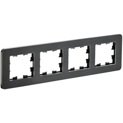 BRITE Рамка 4-местная РУ-4-1-Бр металл черный RE AL