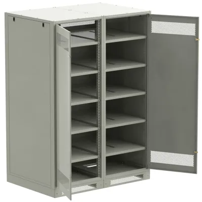 LINEA B Шкаф аккумуляторный (пустой) 2000х1400х950мм двустворчатая металлическая дверь серый