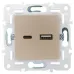 SKANDY Розетка USB A+C 3,1А SK-R14Sh шампань