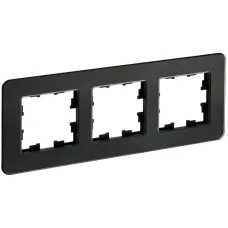 BRITE Рамка 3-местная РУ-3-2-Бр стекло черный RE