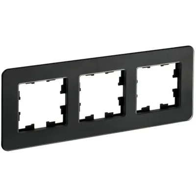 BRITE Рамка 3-местная РУ-3-2-Бр стекло черный RE