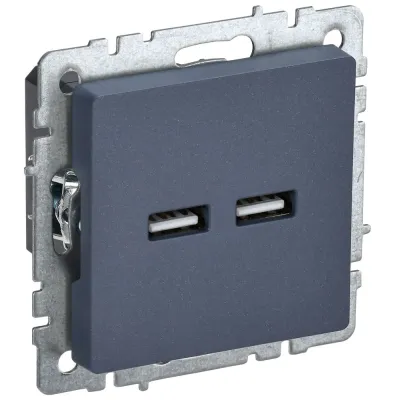 BRITE Розетка USB A+A 5В 3,1А РЮ10-1-БрМ маренго