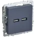 BRITE Розетка USB A+A 5В 3,1А РЮ10-1-БрМ маренго