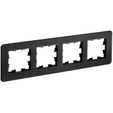 BRITE Рамка 4-местная РУ-4-2-Бр стекло черный RE