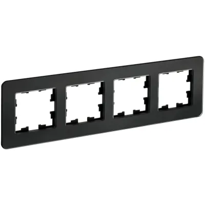 BRITE Рамка 4-местная РУ-4-2-Бр стекло черный RE