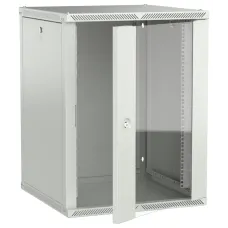 LINEA W Шкаф настенный 15U 600х600мм дверь стекло серый 2.0