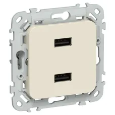FLITE Розетка USB A+A 2,1А РЮ-2-ФлСл сливочный