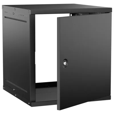 Шкаф настенный 19'' 12U 600х650мм металлическая дверь черный GENERICA