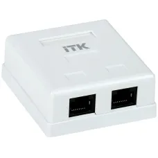 ITK Настенная инф. розетка RJ45, кат.5Е UTP, 2-порта