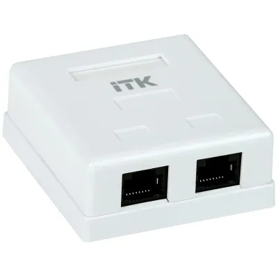 ITK Настенная инф. розетка RJ45, кат.5Е UTP, 2-порта