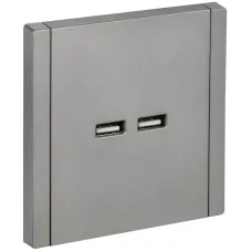 FORTE&PIANO Розетка USB A+A 3,1А FP549 сталь