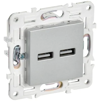 SKANDY Розетка USB A+A 3,1А SK-R15S серебряный