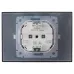 SKANDY Розетка 2-местная и крышкой 16А в сборе IP44 SK-R12G графит