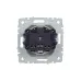 BRITE Розетка 1-местная с заземлением с защитными шторками и крышкой 16А IP44 РСбш10-3-44-БрА алюминий