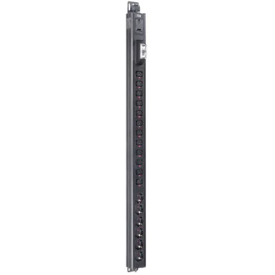 BASE PDU вертикальный PV1112 23U 1 фаза 32А 6 розеток SCHUKO (немецкий стандарт) + 12 розеток C13 с клеммной колодкой и кабелем 3м вилка IEC60309 (промышленная)