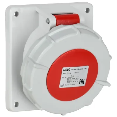 Розетка встраиваемая ССИ-4152 16А-6ч/380В 3P+PE+N IP67