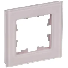 BRITE Рамка 1-местная РУ-1-2-Бр стекло розовый матовый