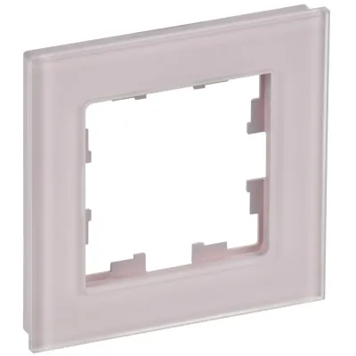 BRITE Рамка 1-местная РУ-1-2-Бр стекло розовый матовый