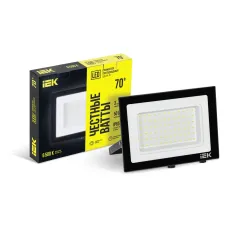 Прожектор СДО 06-70 светодиодный черный IP65 6500 K IEK