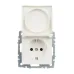 BRITE Розетка 1-местная с заземлением с защитными шторками и крышкой 16А IP44 РСбш10-3-44-БрЖ жемчуг