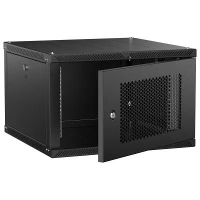 LINEA W Шкаф настенный 6U 600х600мм дверь перфорированная черный 2.0
