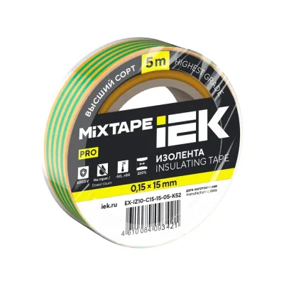 MIXTAPE PRO Изолента 0,15х15мм желто-зеленая 5м
