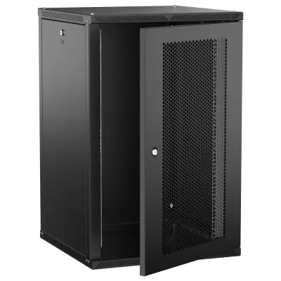 LINEA W Шкаф настенный 18U 600х600мм дверь перфорированная черный 2.0