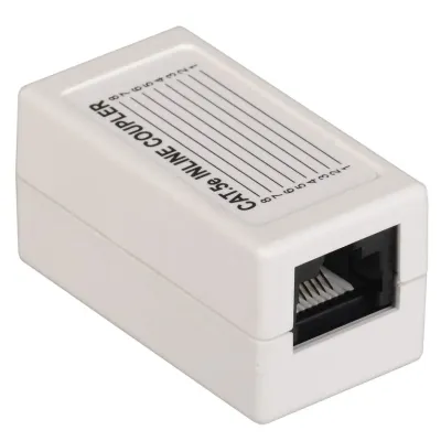 ITK Проходной адаптер кат.5E UTP, тип RJ45-RJ45, белый