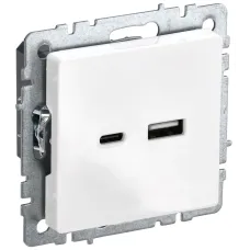Розетка USB A+C 18Вт РЮ11-1-БрБ белый BRITE