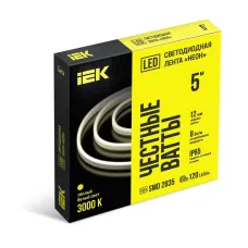 Лента светодиодная ''неон'' 5м SMD2835 120LED/м 8Вт/м IP65 12мм 24В теплый белый