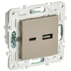 SKANDY Розетка USB A+C 3,1А SK-R14Sh шампань