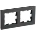 BRITE Рамка 2-местная РУ-2-2-Бр стекло черный матовый BRITE Рамка 2-местная РУ-2-2-Бр стекло черный матовый