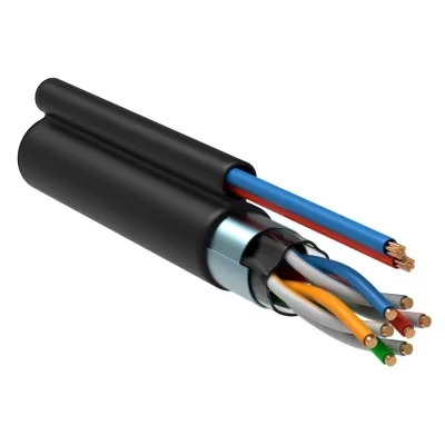 ITK Каб. F/UTP 5E 4х2х24AWG LDPE каб. пит. 2x0, 75, 305м чер.