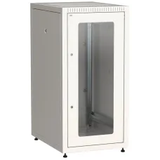 LINEA E Шкаф напольный сетевой 19'' 18U 600х800мм стеклянная передняя дверь задняя металлическая серый