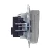 BRITE Розетка 1-местная с заземлением с защитными шторками и крышкой 16А IP44 РСбш10-3-44-БрС сталь
