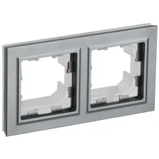 BRITE Рамка 2-местная IP44 РУ-2-БрС-44 сталь