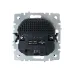 BRITE Розетка 1-местная с заземлением с защитными шторками 16А с USB A+C 18Вт РЮш11-1-БрЧ черный