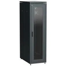LINEA N Шкаф напольный сетевой 19'' 33U 800х1000мм стеклянная передняя дверь задняя металлическая черный
