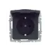 BRITE Розетка 1-местная с заземлением с защитными шторками и крышкой 16А IP44 РСбш10-3-44-БрГ графит