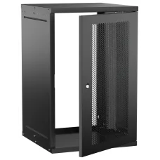 Шкаф настенный 19'' 18U 600х600мм перфорированная дверь черный GENERICA