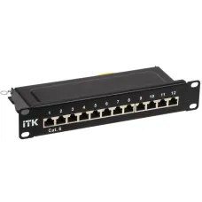 1U патч-панель кат.6 STP 12 портов 10'' (Dual IDC)